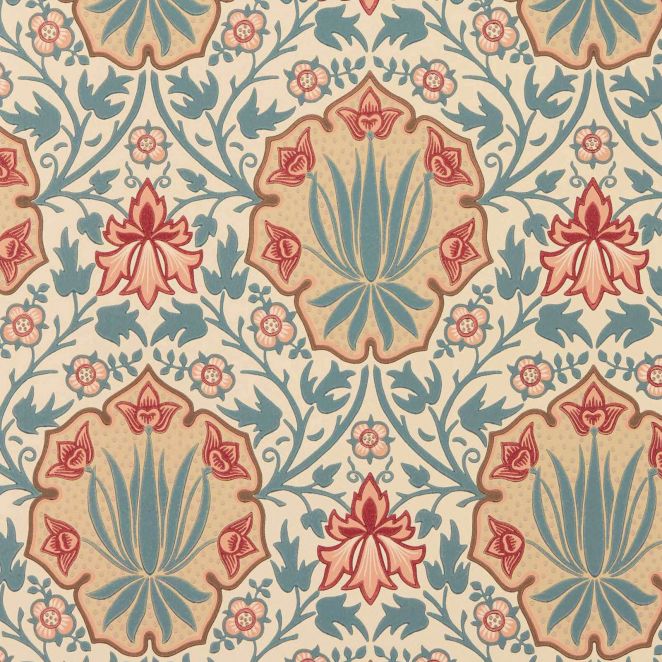Iris & Rose Indigo & Crimson Wallpaper
