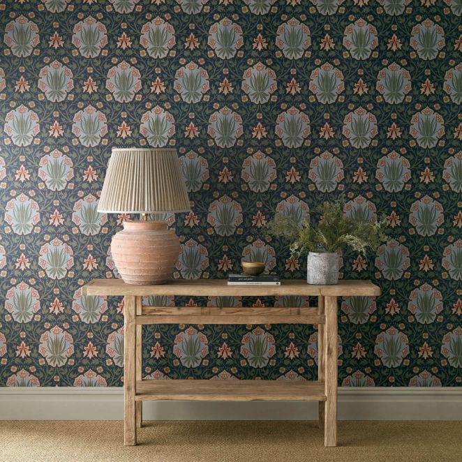 Iris & Rose Indigo & Thyme Wallpaper
