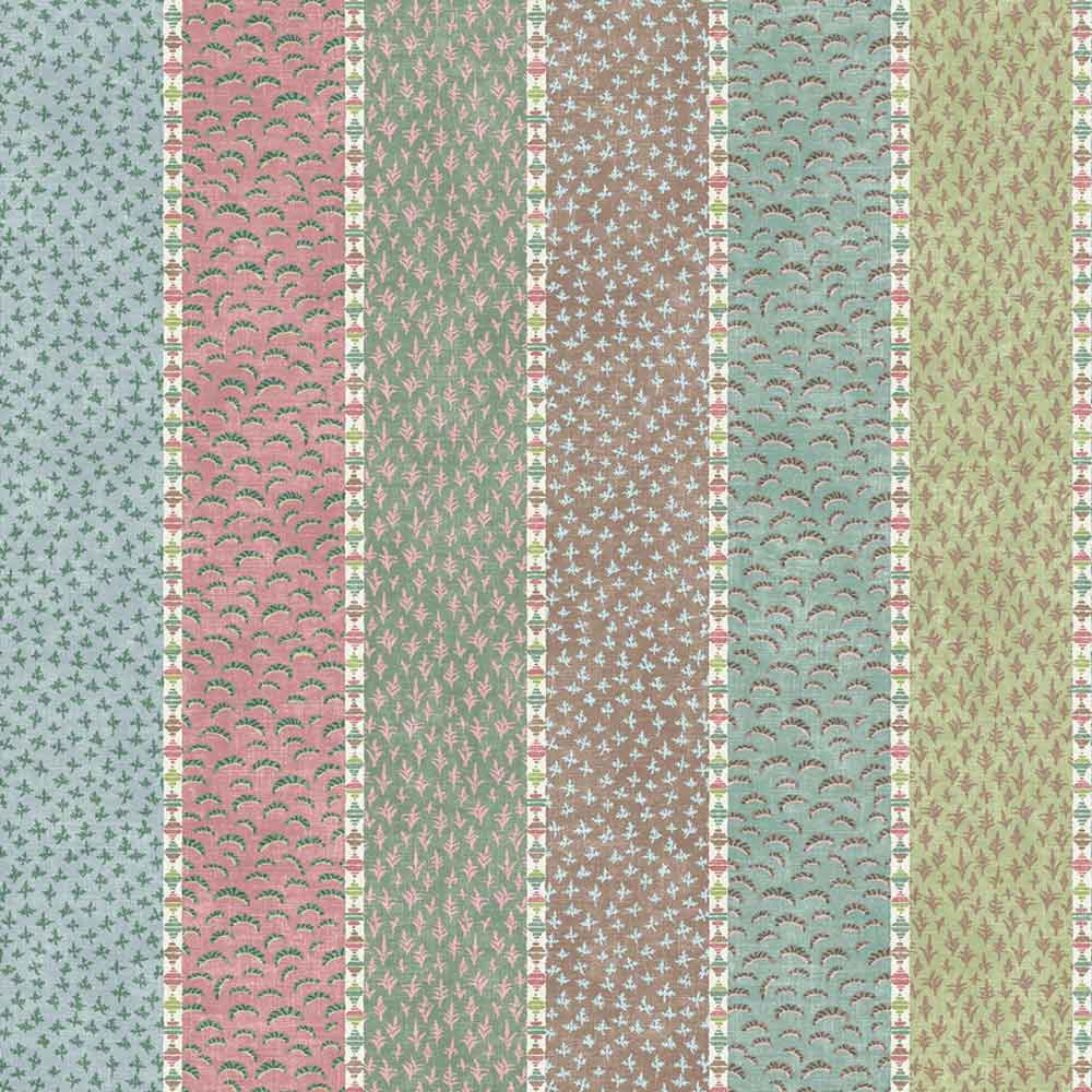 Asha Stripe Pistachio Rose Fabric