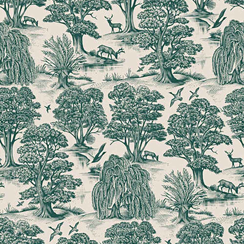 Deer Park Forest Green Fabric