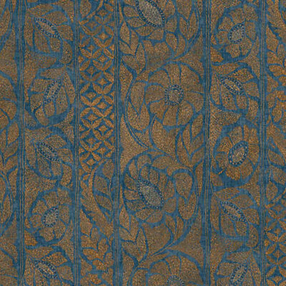 Kashmiri Copper Blue Fabric