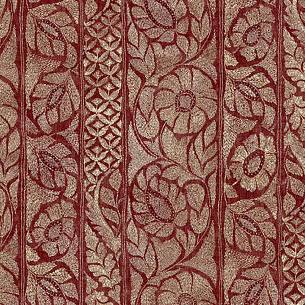 Kashmiri Garnet Gold Fabric