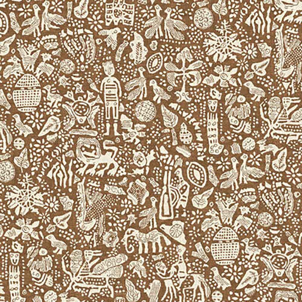 Minna Maze Ginger Fabric