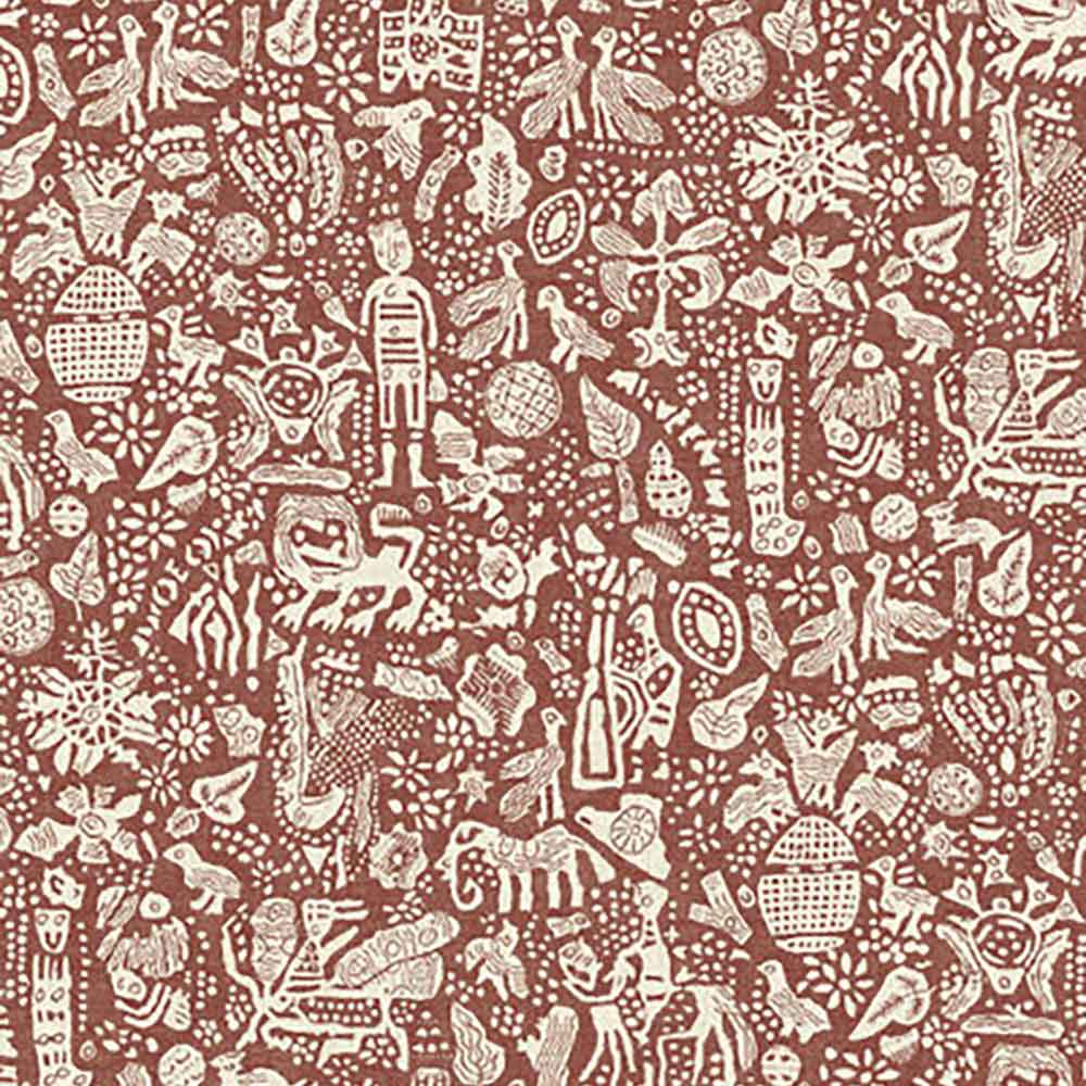 Minna Maze Russet Fabric