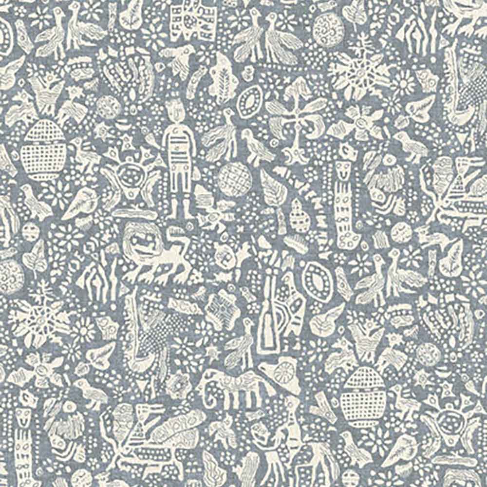 Minna Maze Smoke Fabric