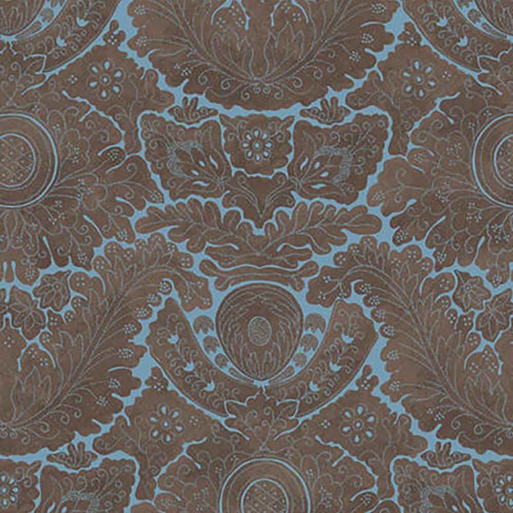 Nantes Overdye Brown Blue Fabric