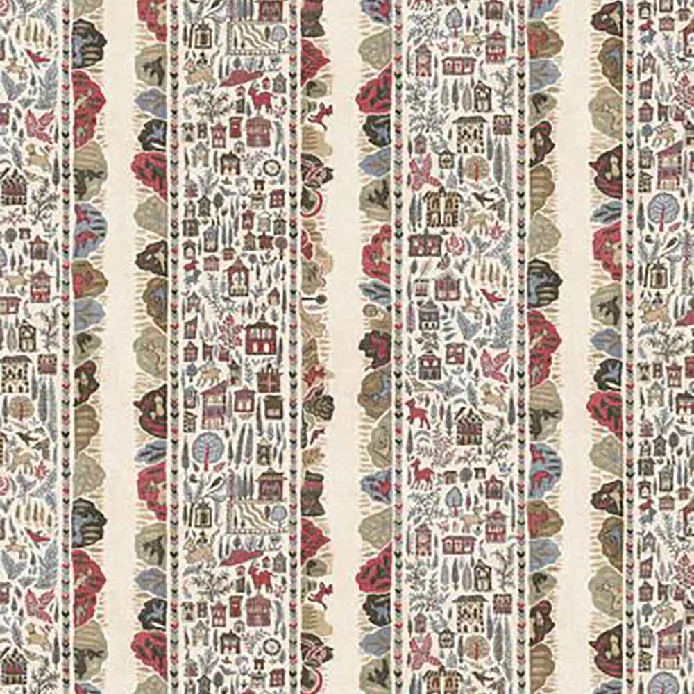 Ravi Ribbon Peat Pomegranate Fabric