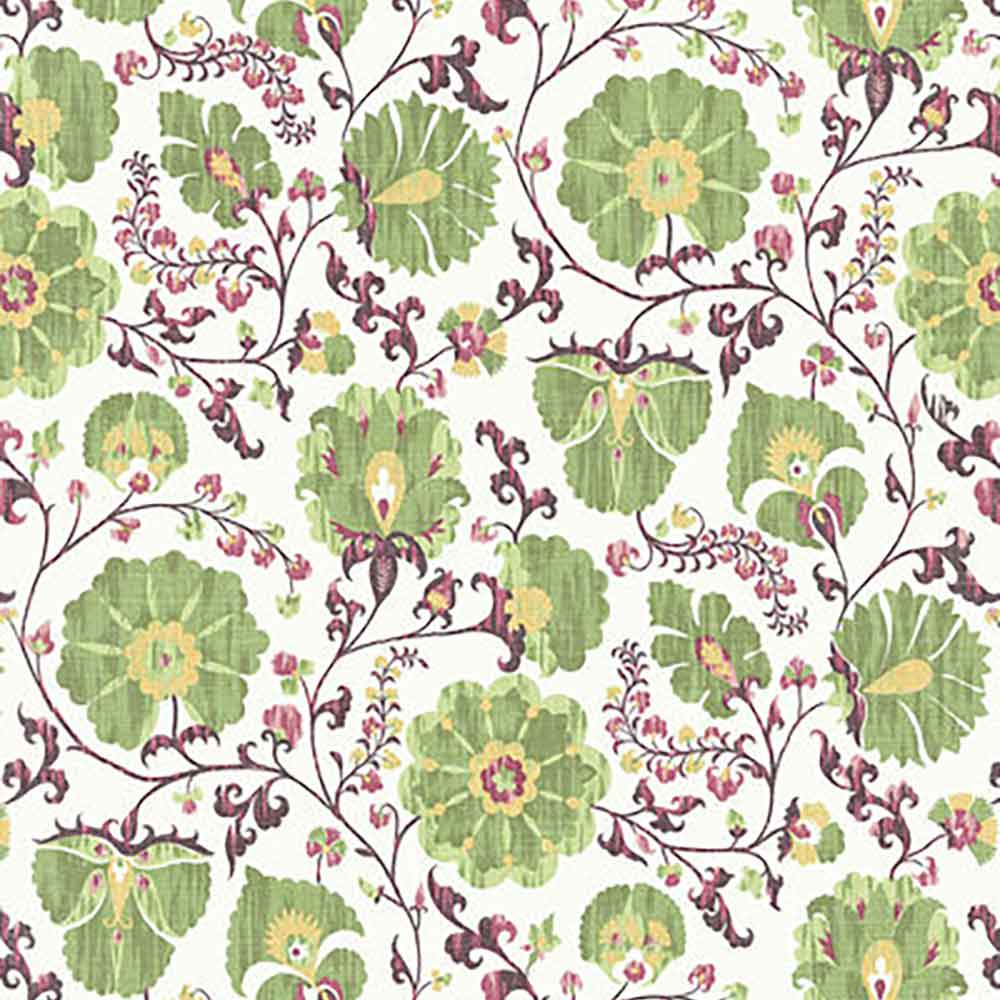 Zarafshan LG Lime Damson Fabric