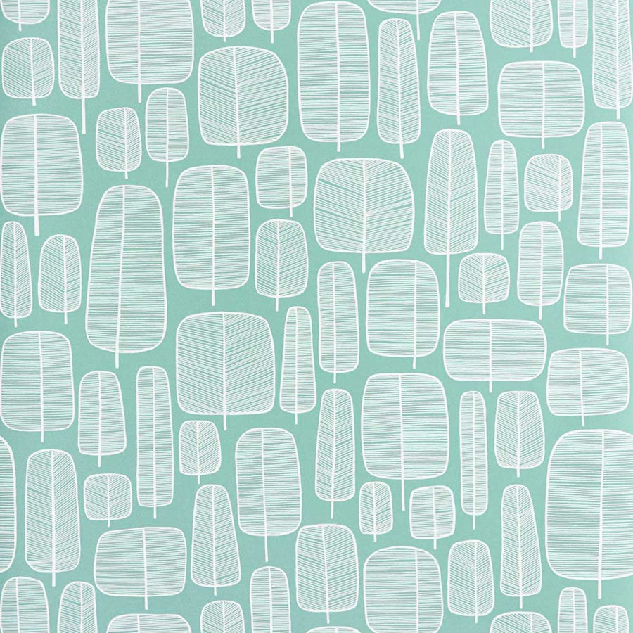 MissPrint Little Trees Wallpaper | Aquamarine | MISP1352