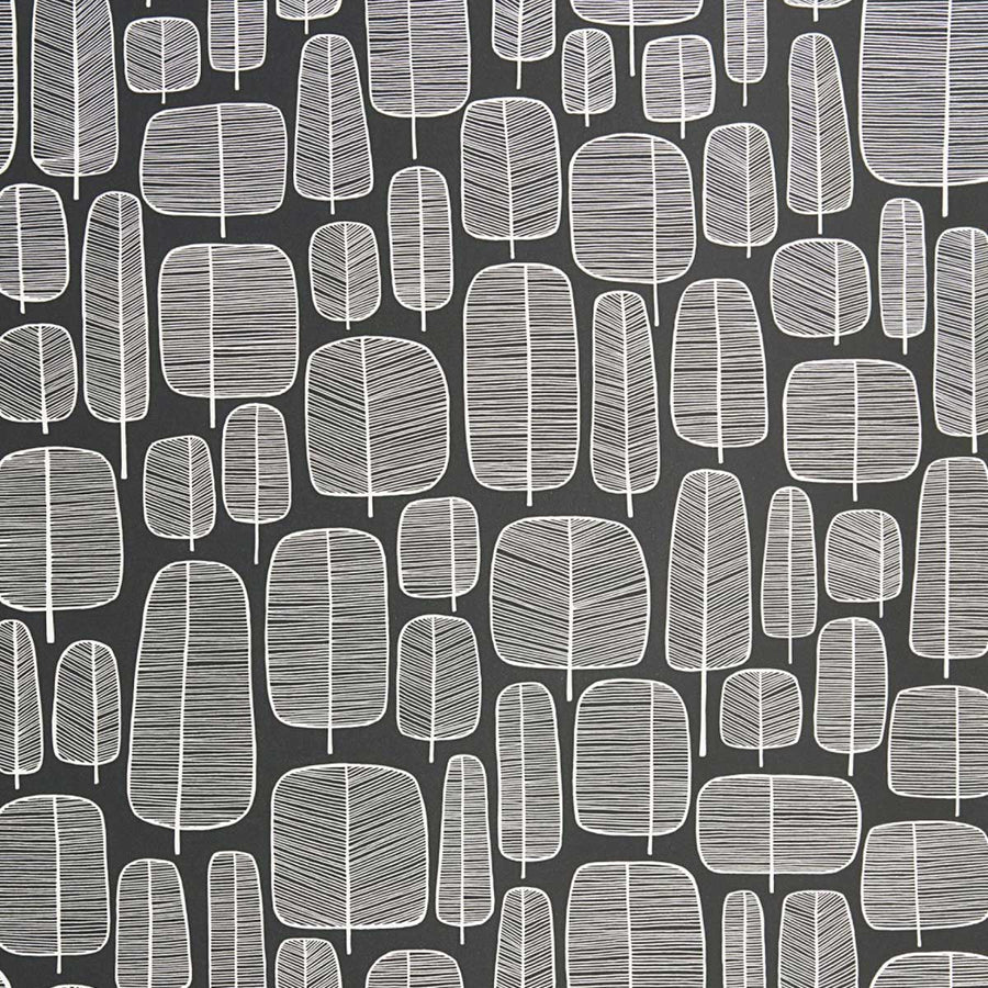 MissPrint Little Trees Wallpaper | Charcoal | MISP1227
