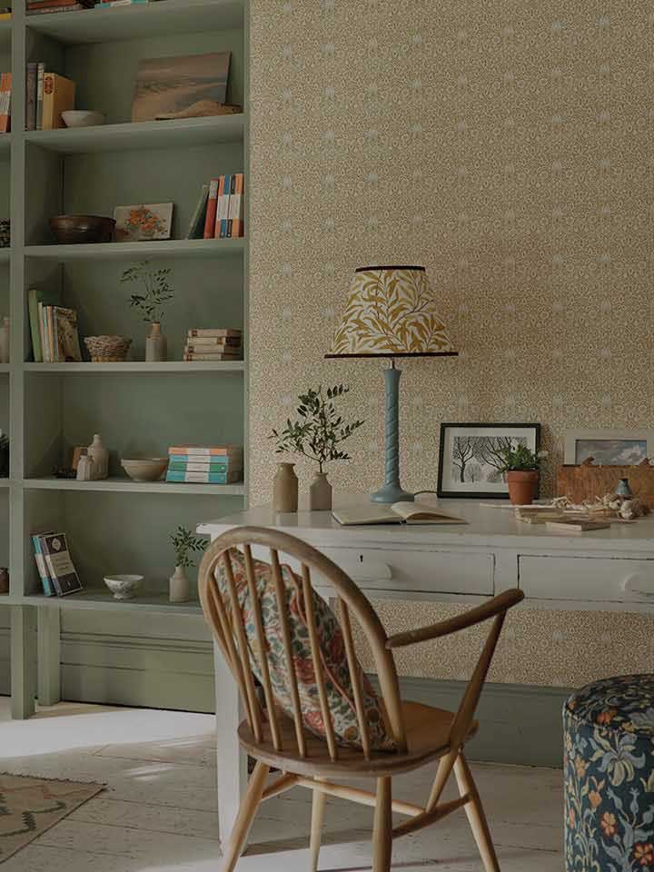 Wallpaper | Morris & Co Wallpaper | A simple country study featuring fresh spring tones of pale green and mellow yellow