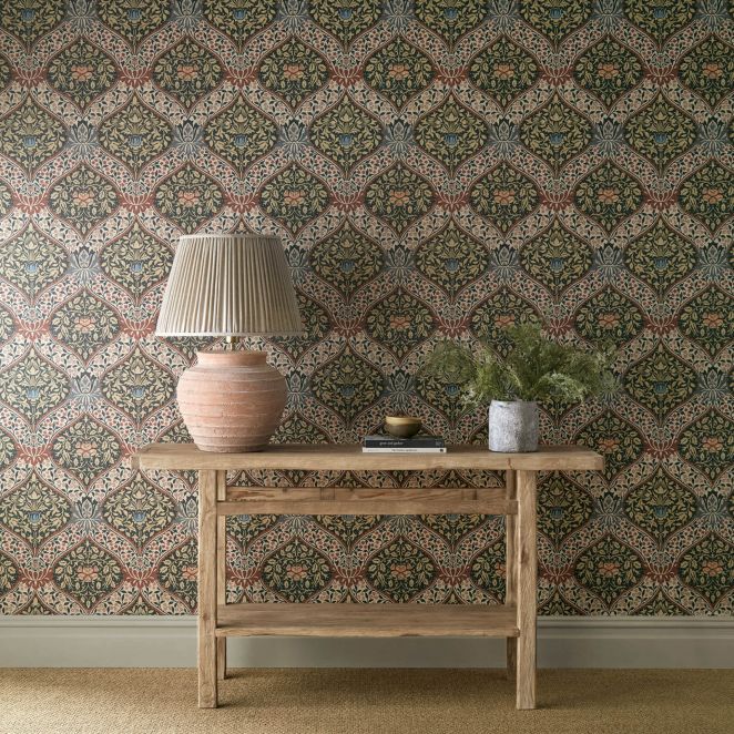 Norbury Slate & Madder Wallpaper