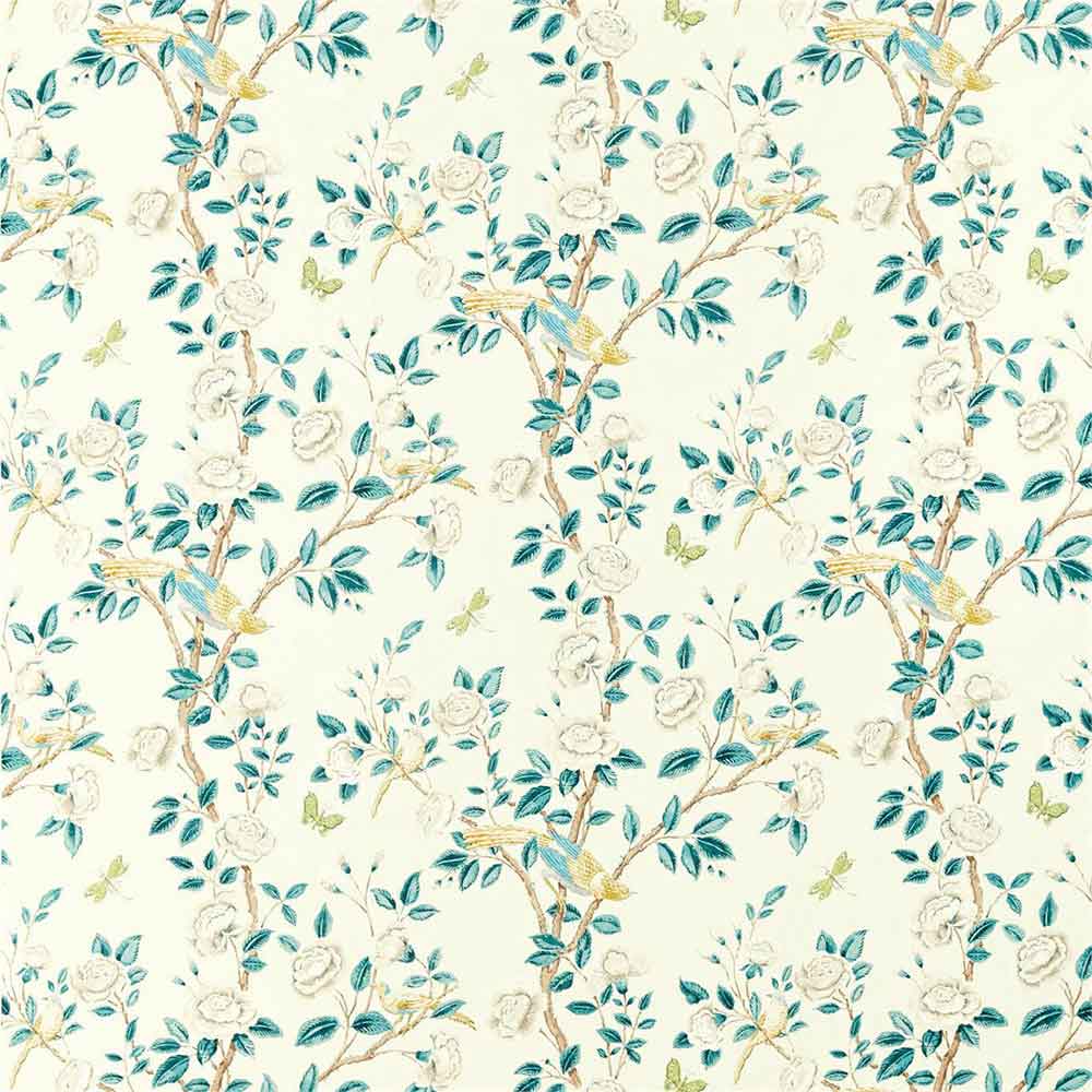 Andhara Teal & Cream Fabric