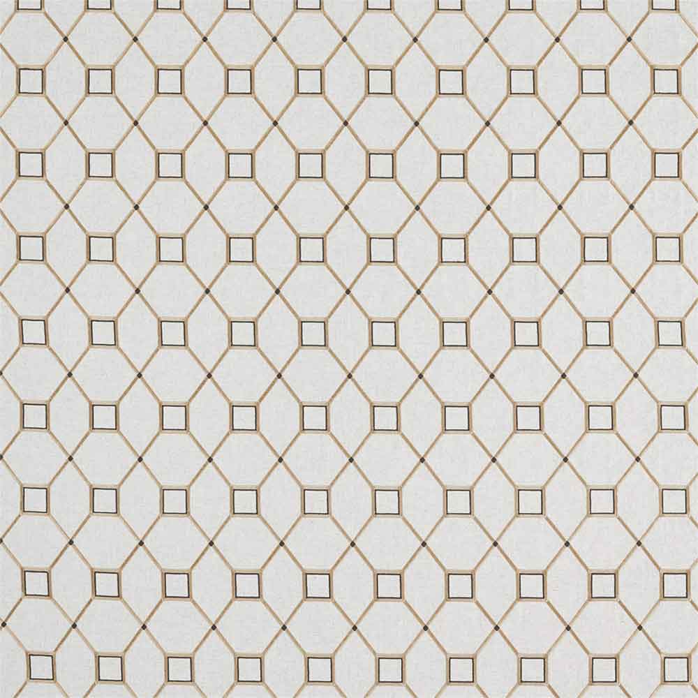 Baroque Trellis Charcoal & Gold Fabric