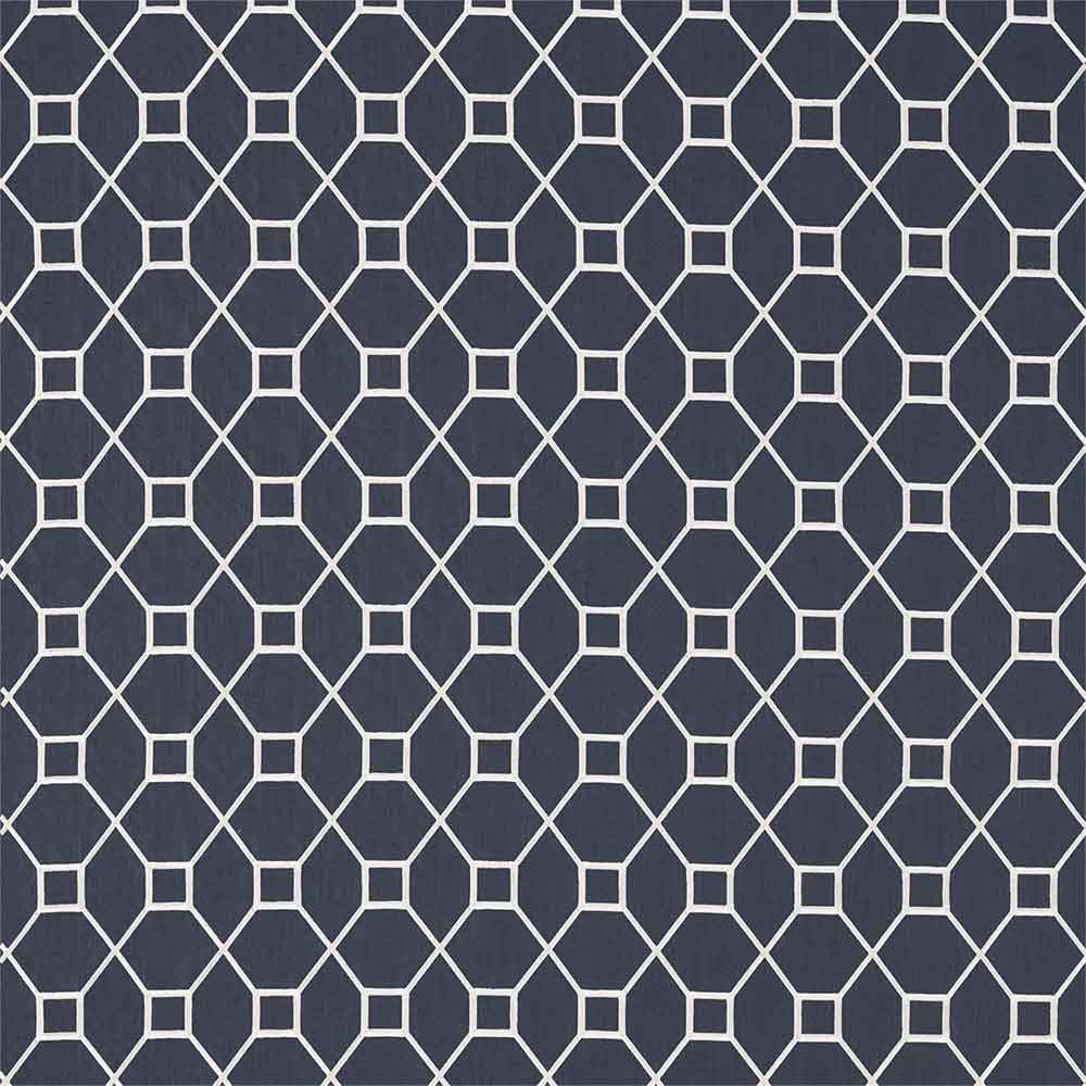 Baroque Trellis Indigo Fabric