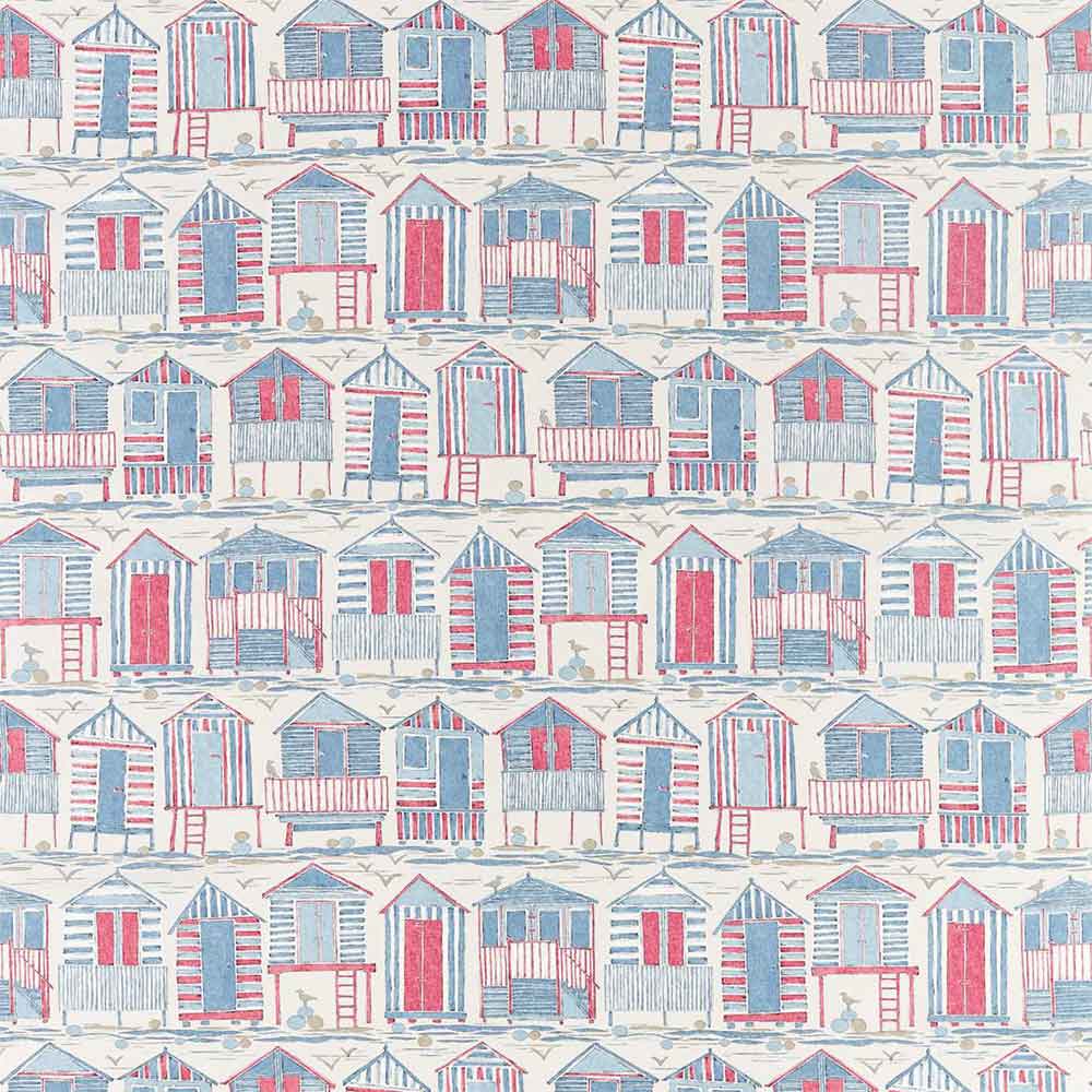 Beach Huts Nautical Fabric