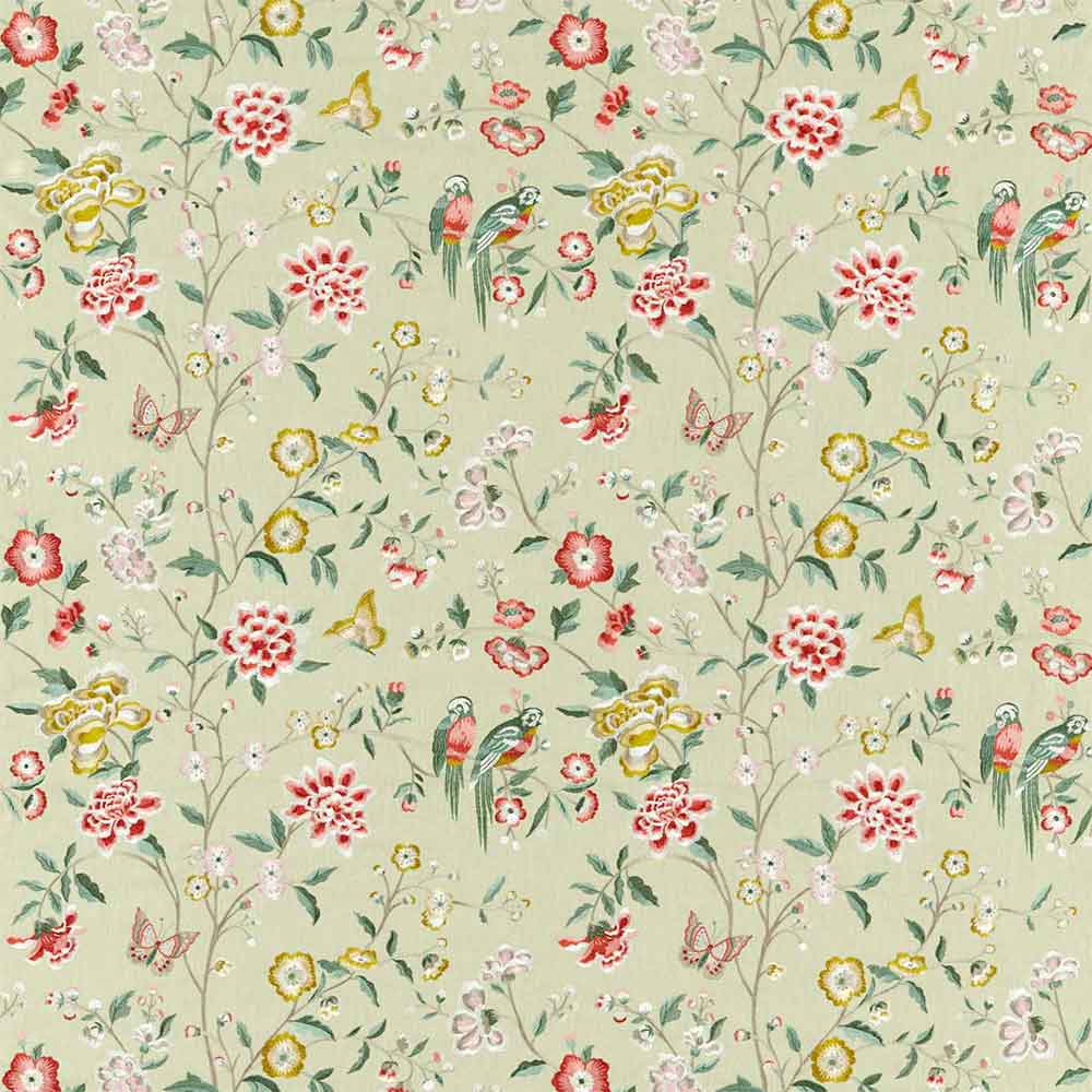 Chinoiserie Hall Bamboo & Rose Fabric