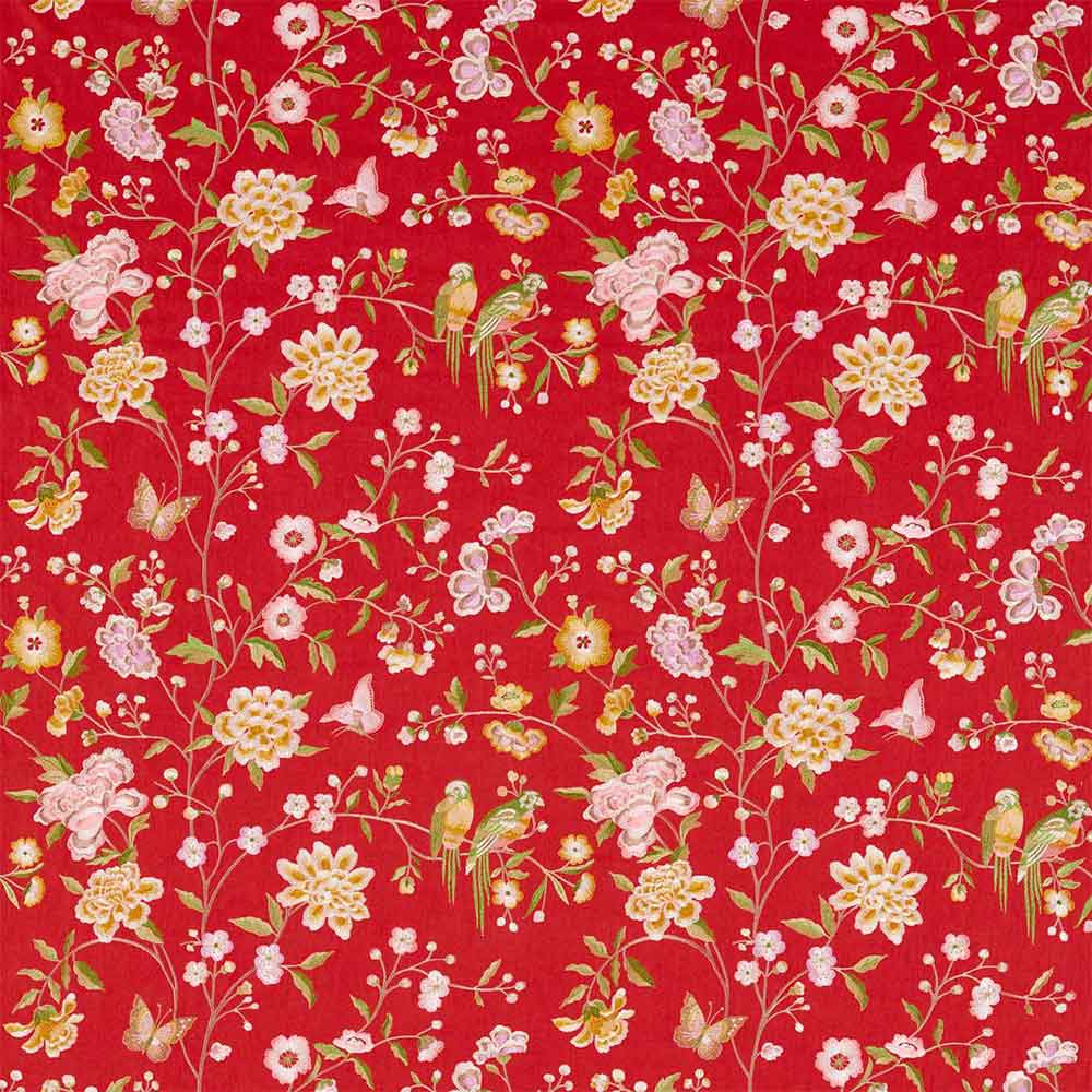 Chinoiserie Hall Cinnabar Red Fabric