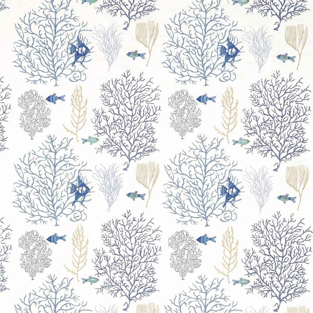 Coral & Fish Marine & Blue Fabric