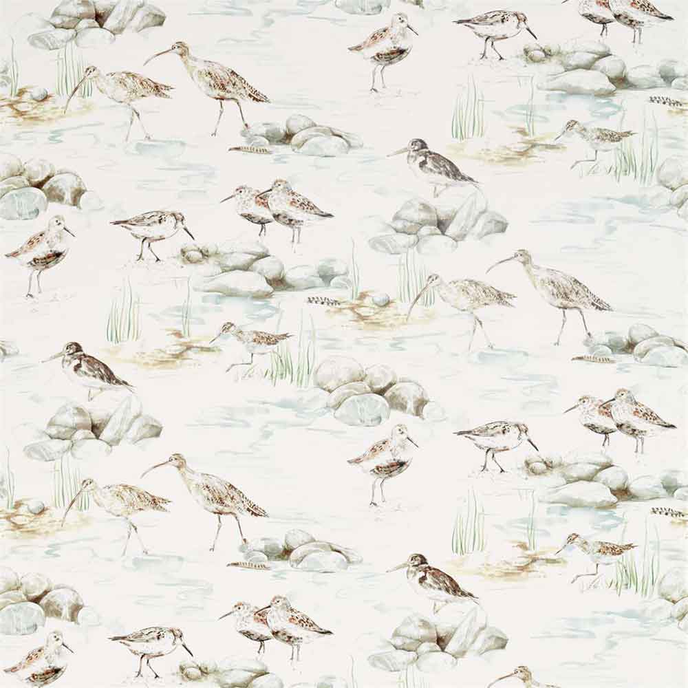 Estuary Birds Mist & Ivory Fabric