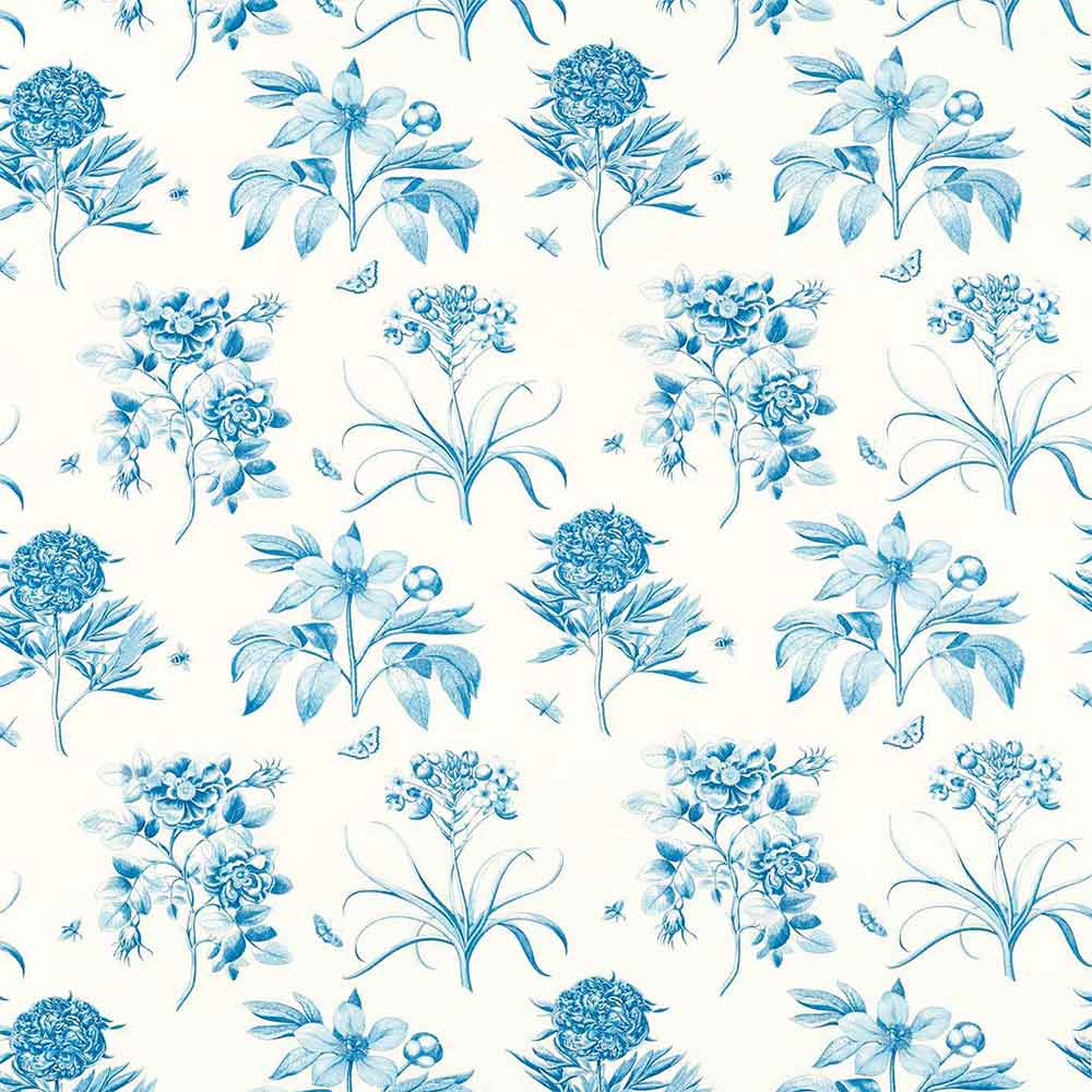 Etchings & Roses China &  Blue Fabric