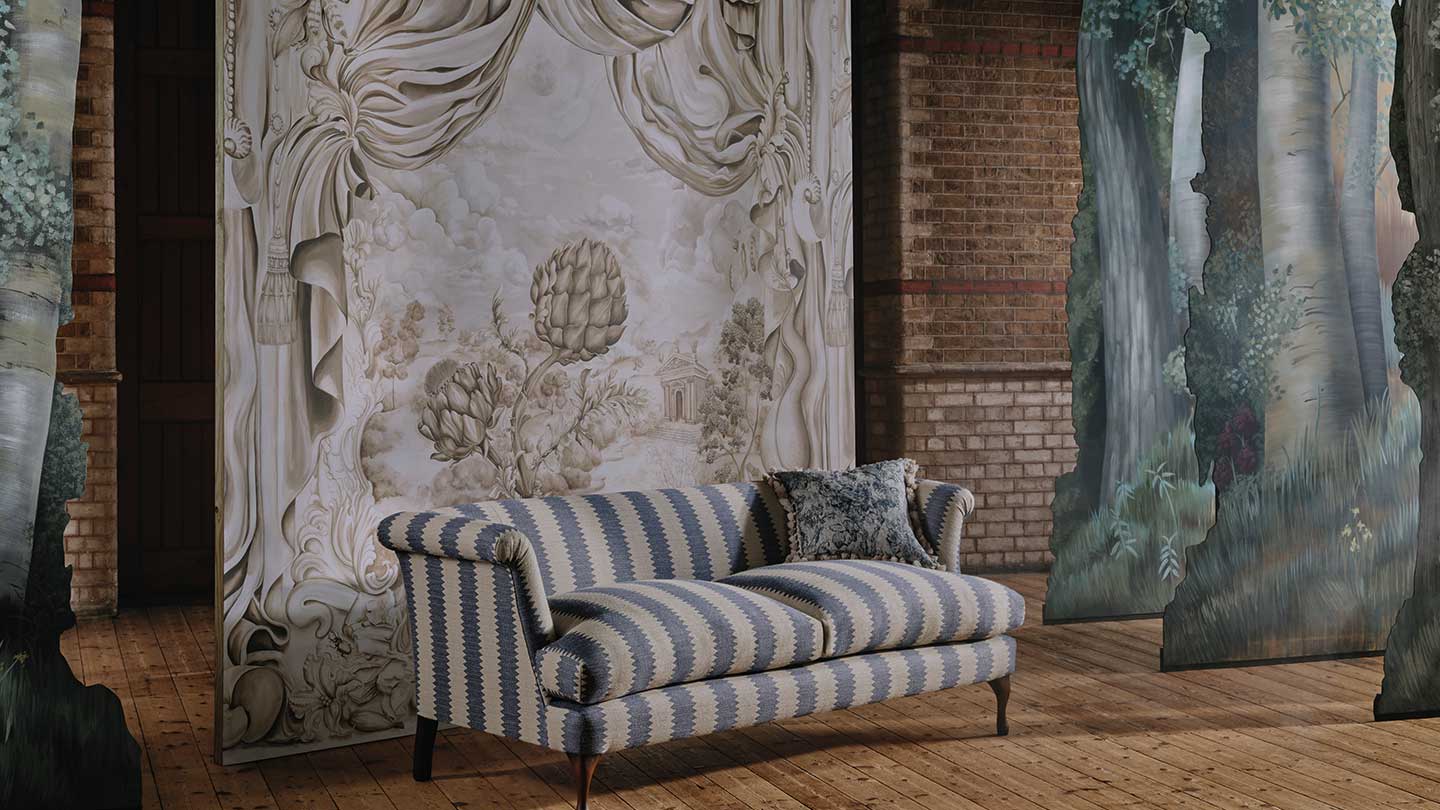 Sanderson x Giles Deacon | The New Collaboration between Sanderson and fashion designer Giles Deacon | Featuring wallpapers with botanicals and floral stripes in rich tones