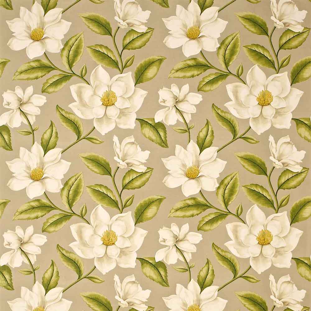 Grandiflora Linen & Olive Fabric