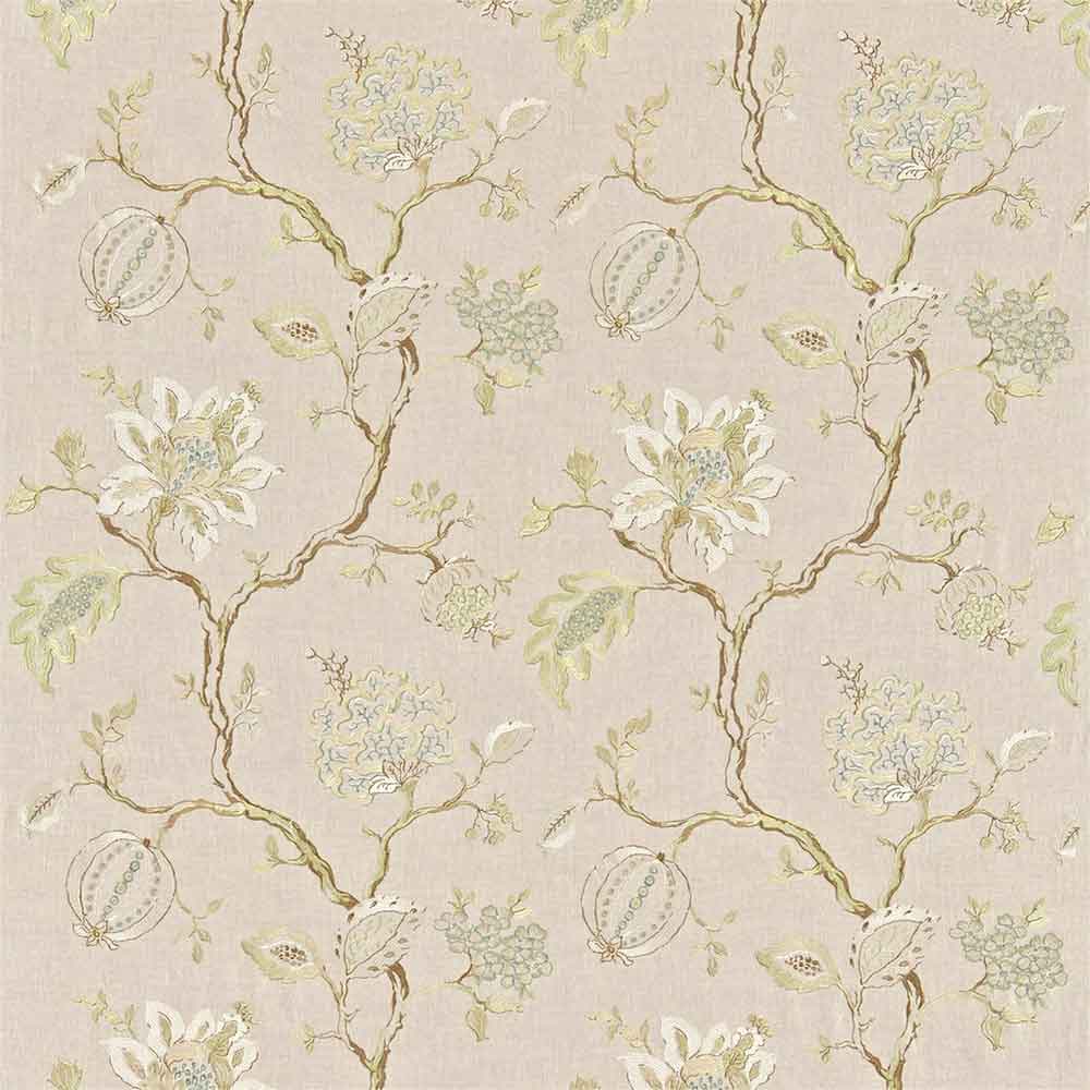 Hadham (Embroidery) Pearl & Linen Fabric