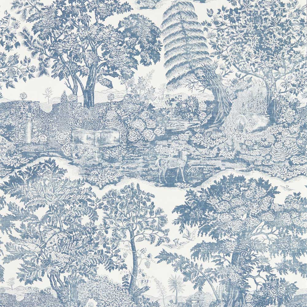 Highgrove Toile Tetbury Blue Wallpaper