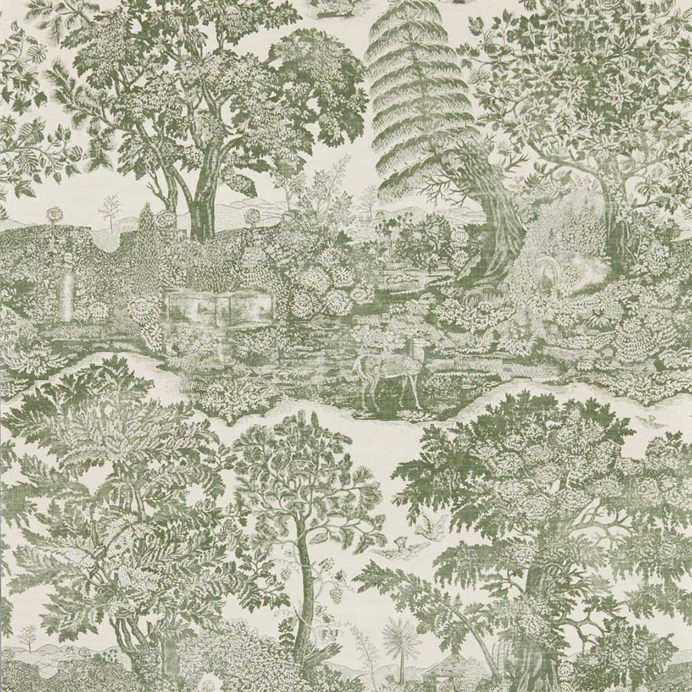 Highgrove Toile Yew Green Wallpaper