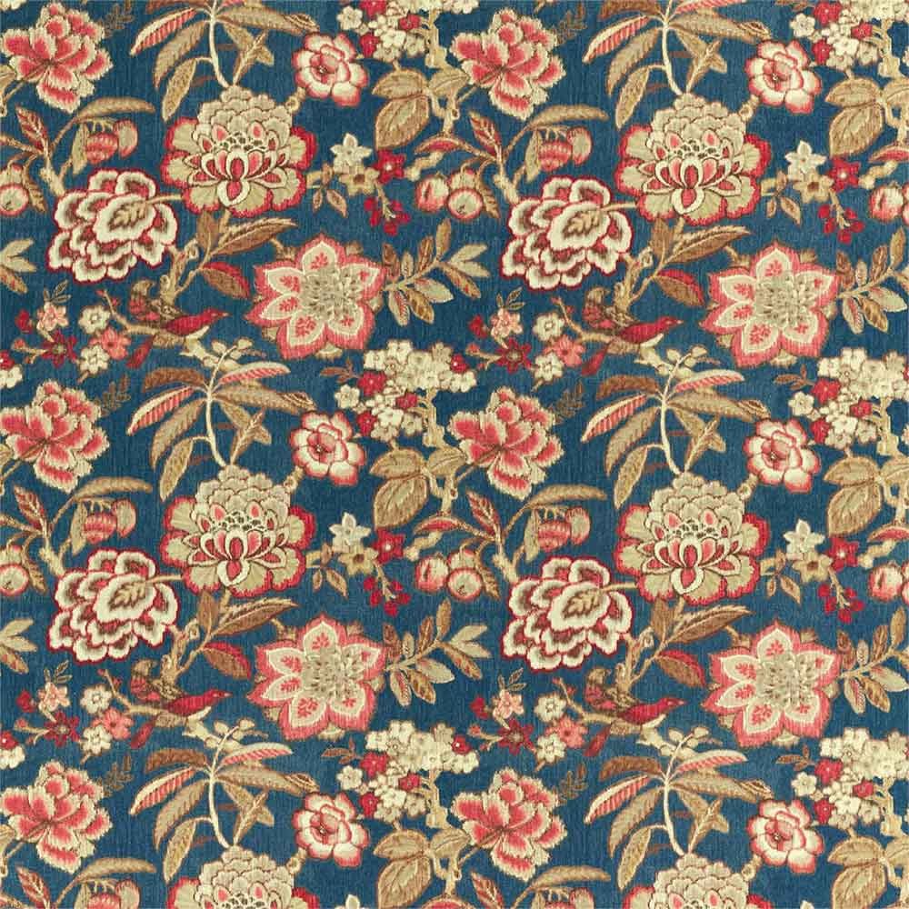 Indra Flower Indigo & Cherry Fabric