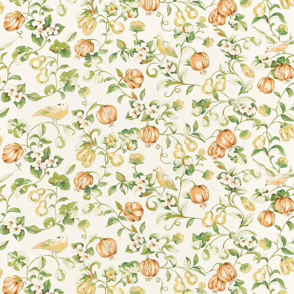 Pear & Pomengranate Teal &  Papaya Fabric