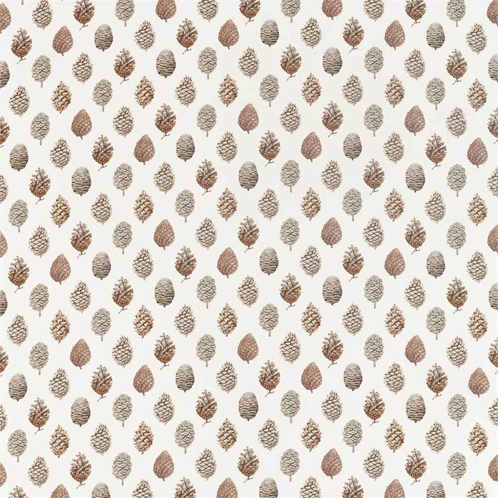 Pine Cones Briarwood & Cream Fabric