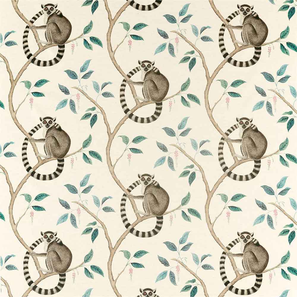 Ringtailed Lemur Ringtailed Lemur Grey Fabric