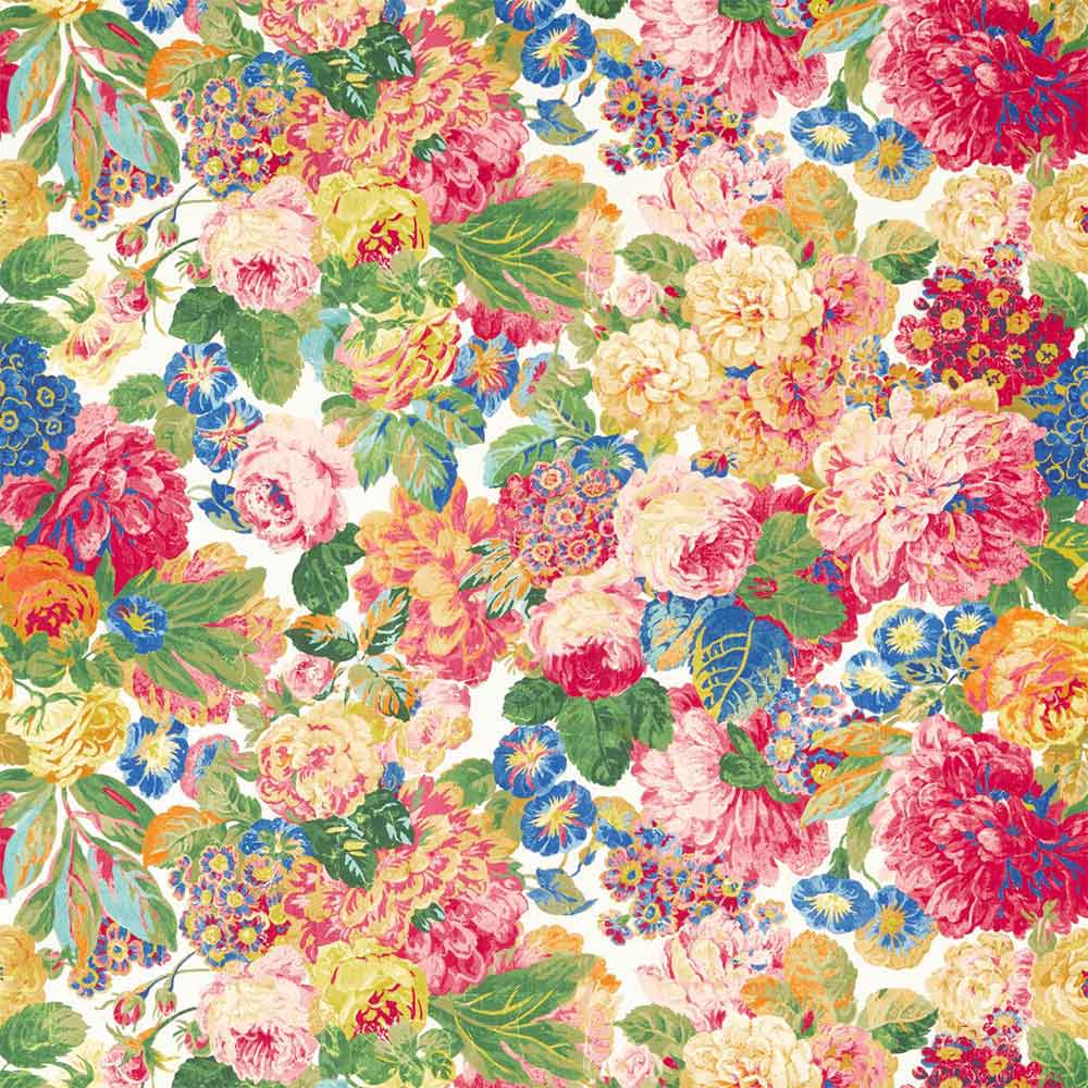 Rose & Peony Cerise Fabric