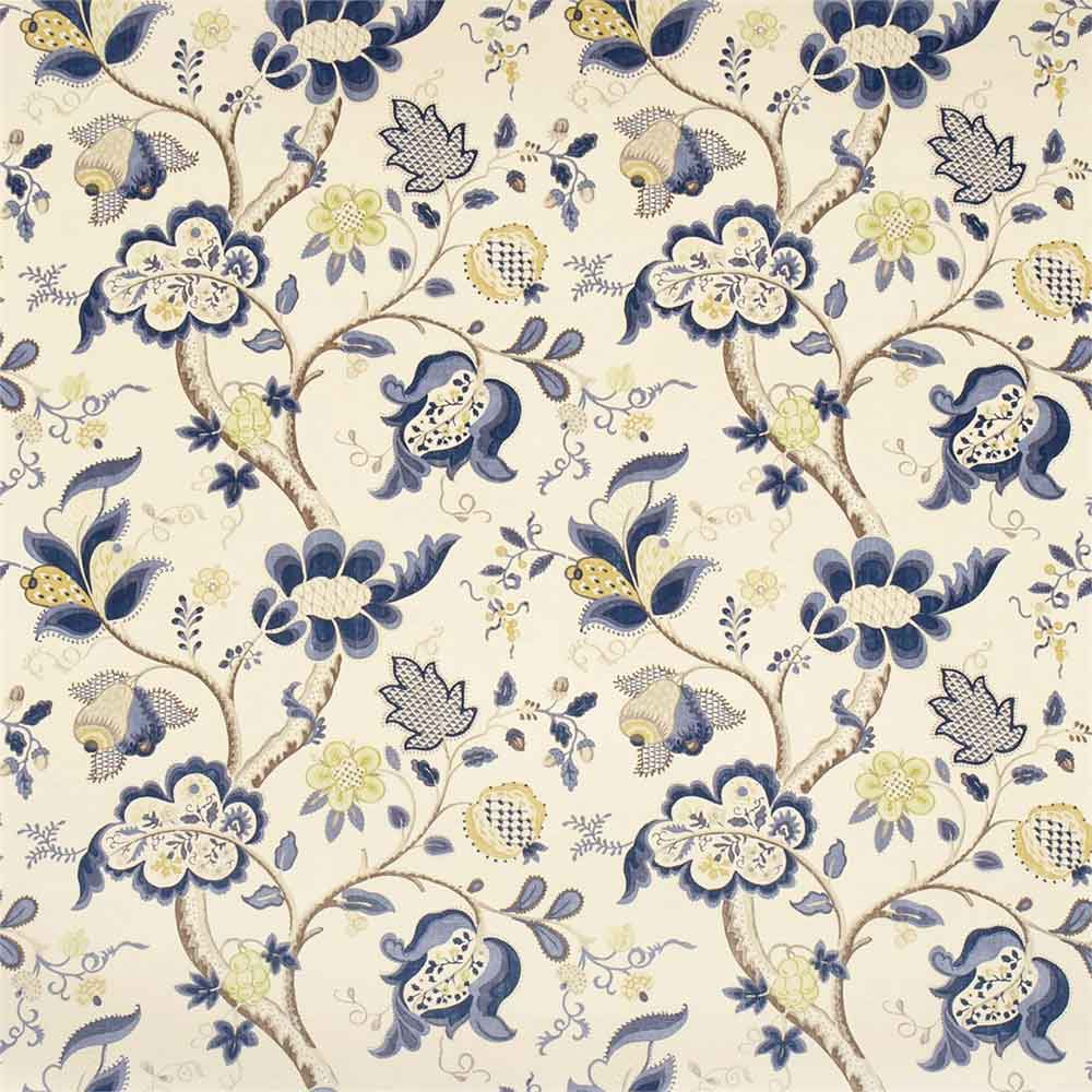 Roslyn Indigo & Gold Fabric