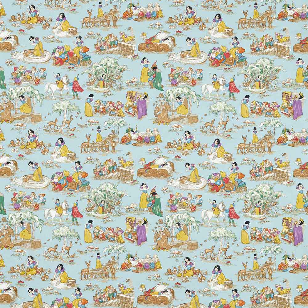 Snow White Puddle Blue Fabric