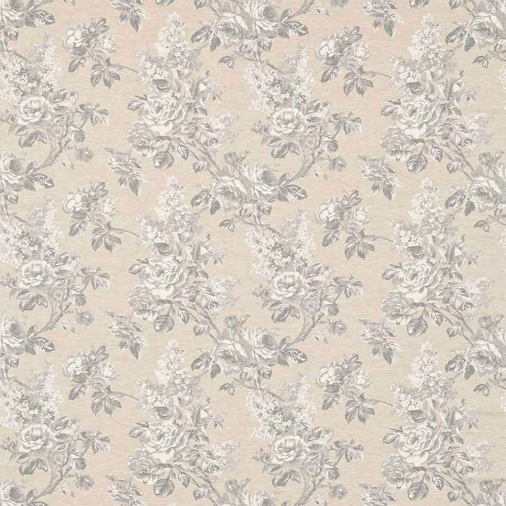 Sorilla Damask Silver & Linen Fabric