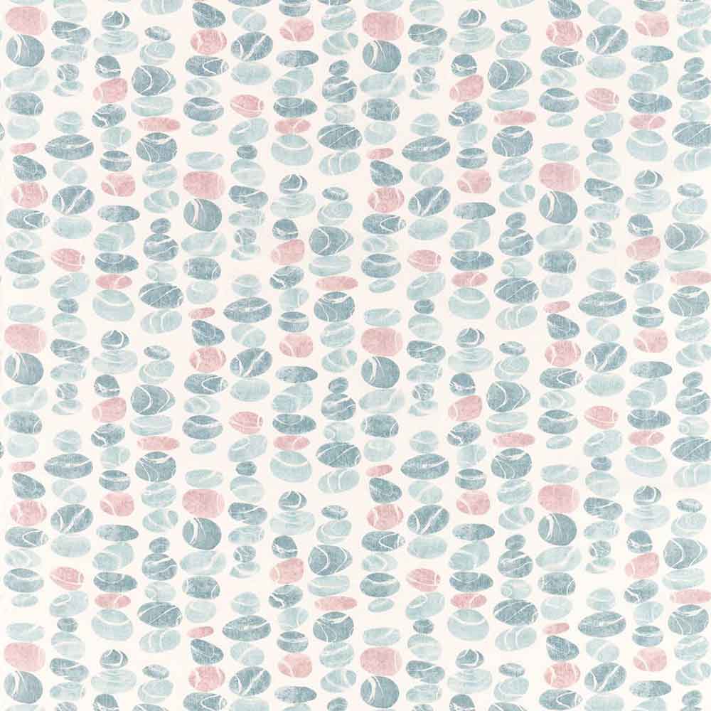 Stacking Pebbles Sky & Blush Fabric