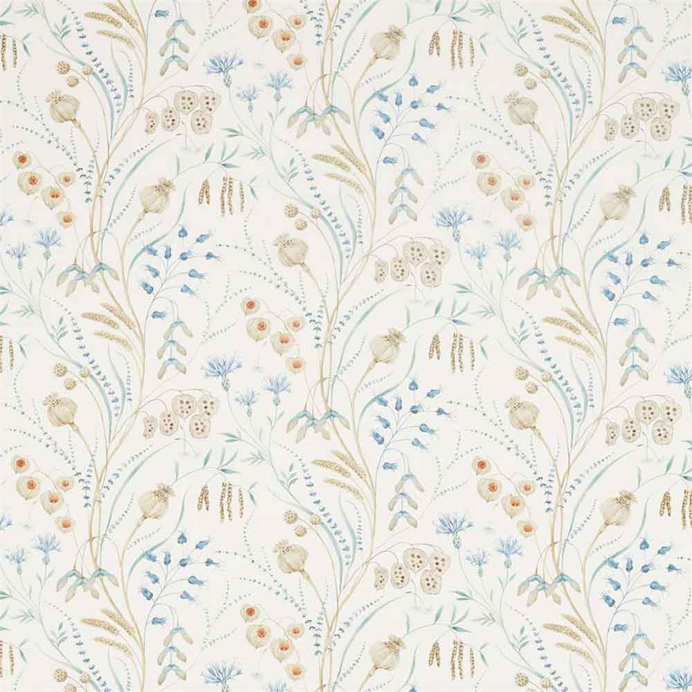 Summer Harvest Cornflower & Wheat Fabric