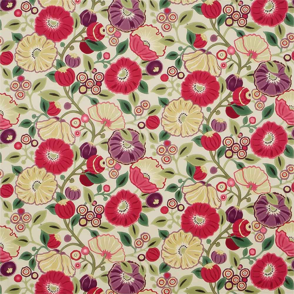 Tree Poppy Red & Plum Fabric