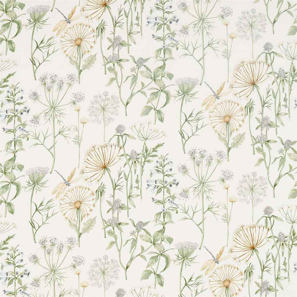 Wild Angelica Silver & Spring Leaf Fabric