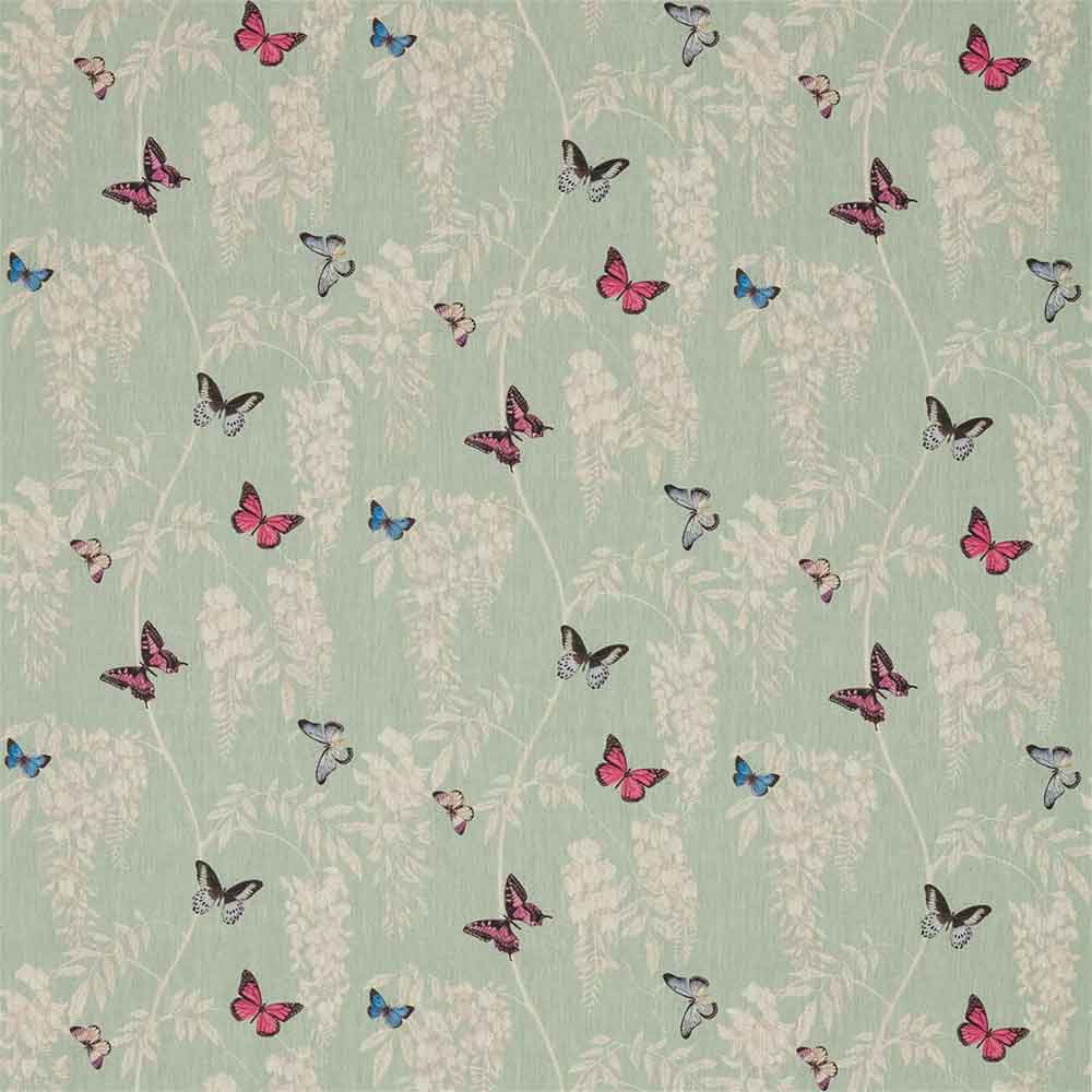 Wisteria & butterfly Seaspray & Multi Fabric