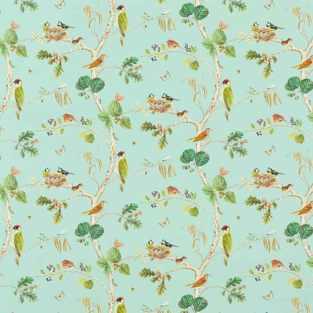 Woodland Chorus Sky Blue & Multi Fabric