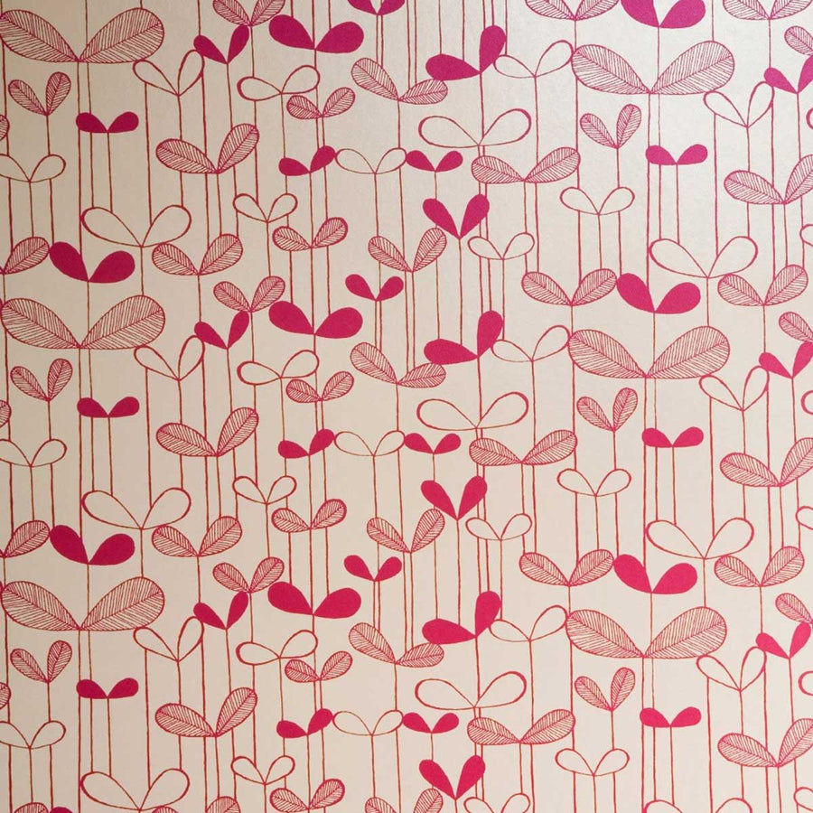 MissPrint Saplings Wallpaper | Cream With Pink | MISP1011