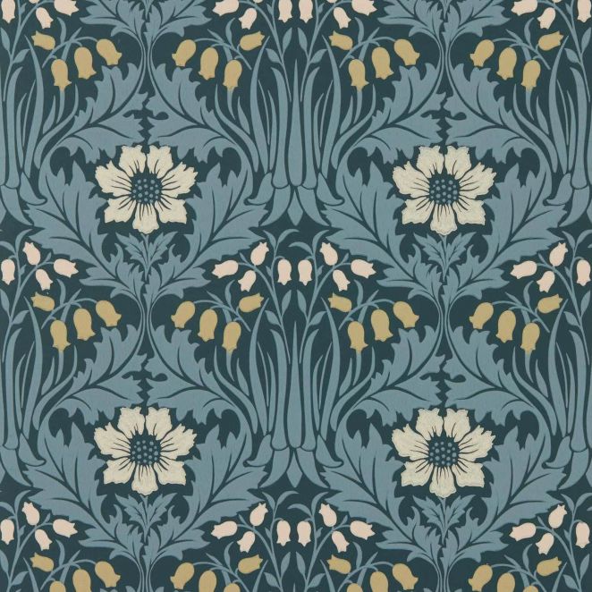 Woodbell & Anemone Indigo Wallpaper