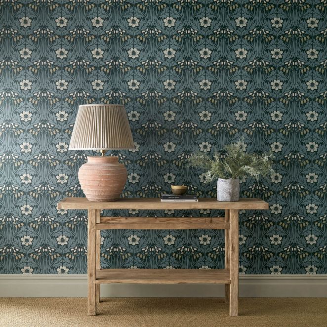Woodbell & Anemone Indigo Wallpaper
