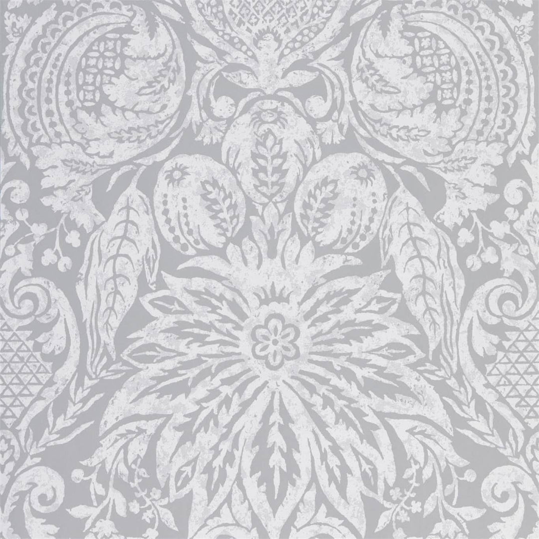 Mitford Damask Empire Grey Wallpaper