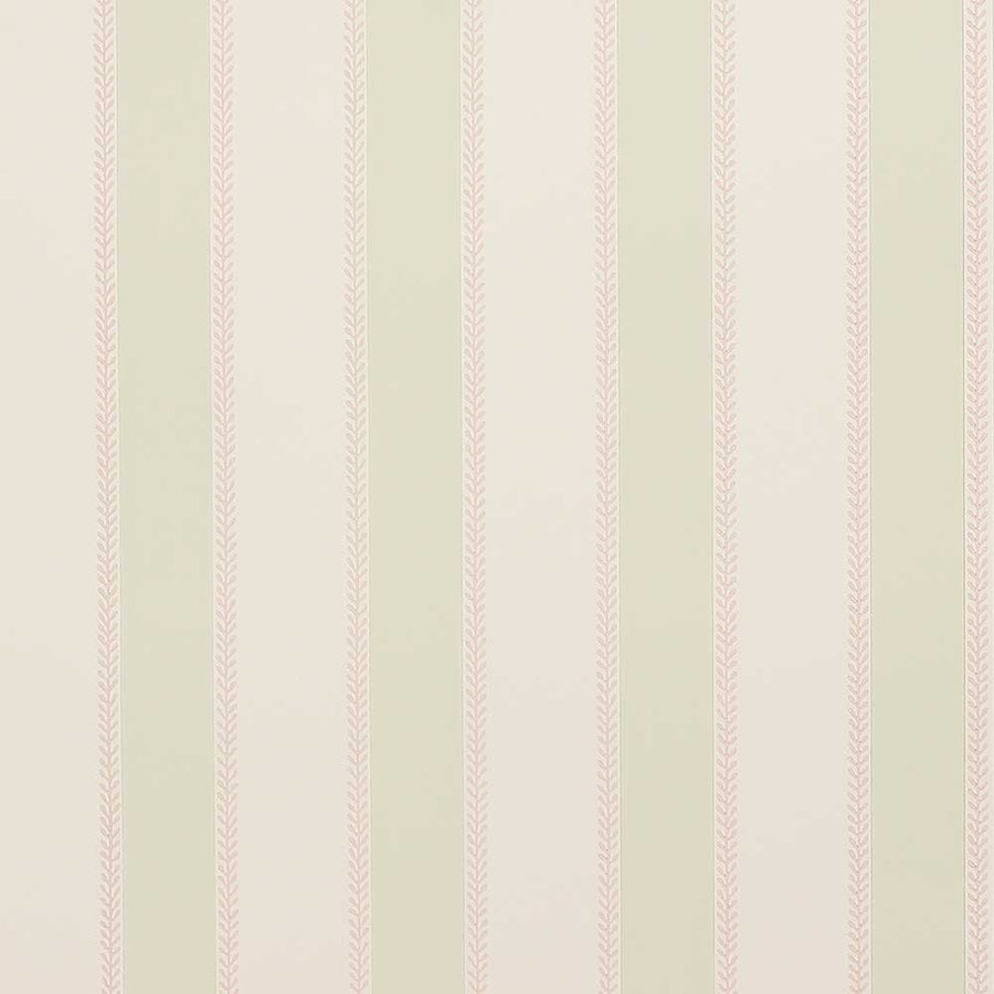 Colefax & Fowler Graycott Stripe Wallpaper | Pink & green | 7190/02