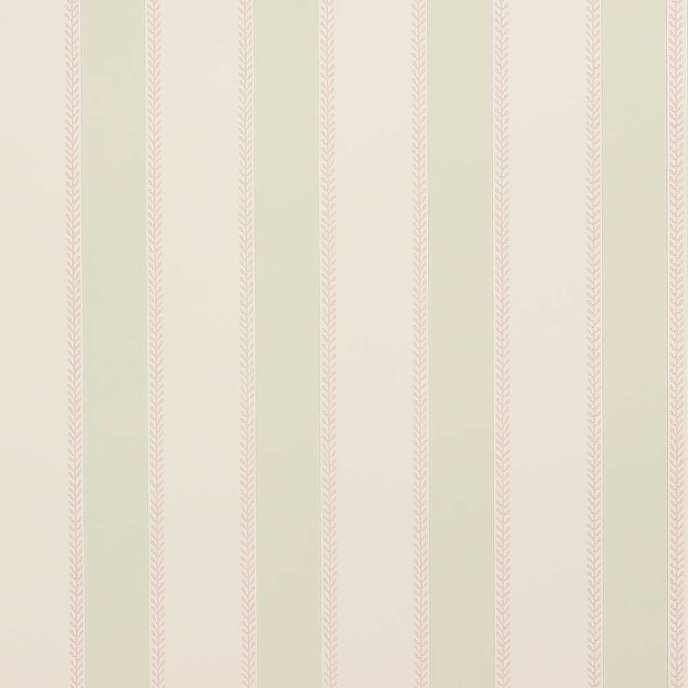 Colefax & Fowler Graycott Stripe Wallpaper | Pink & green | 7190/02